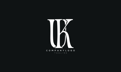 UK, KU, Abstract initial monogram letter alphabet logo design