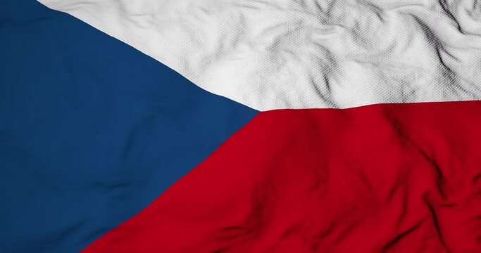 Full frame 3D animation of a Czech flag waving.