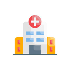 Hospital vector flat icon style illustration. Eps 10 file