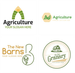 Agriculture industry granary nature logo design  - obrazy, fototapety, plakaty