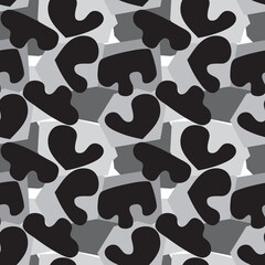 Trendy seamless pattern with graphic abstract geometric shapes. Avant-garde puzzle style. Geometric wallpaper for children books, cover design.