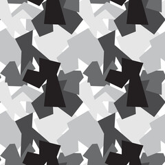 Fototapeta premium Trendy seamless pattern with graphic abstract geometric shapes. Avant-garde puzzle style. Geometric wallpaper for cover design.