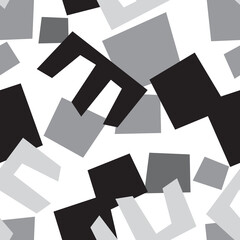 Trendy seamless pattern with graphic abstract geometric shapes. Avant-garde puzzle style. Geometric wallpaper for  cover design.