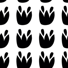 Fototapeta premium Trendy seamless pattern with graphic abstract flowers. Floral print.
