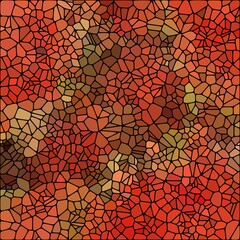abstract nature marble plastic stony mosaic tiles texture background with black grout - red orange green khaki brown colors. eps 10