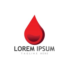 Fototapeta premium Blood drop donor vector icon