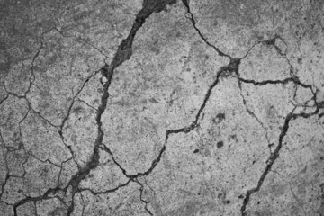 Cracks in the concrete wall. Grunge background for design.