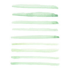 Light green watercolor hand drawn vector stain isolated on white background for design.