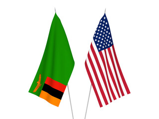 America and Republic of Zambia flags