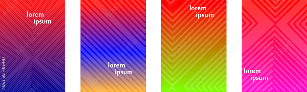 Poster minimal covers design. colorful halftone gradients. future geometric patterns..eps