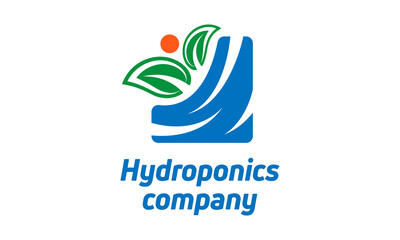 Hydroponics logo template, health food icon design