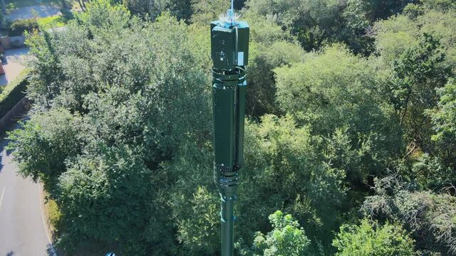 rone flight around 5G Telecommunications broadcast mast.