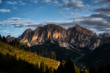 Dolomiti, landscape at sunrise