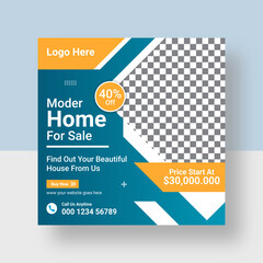 Modern Real estate home for sale instagram post or flyer square template