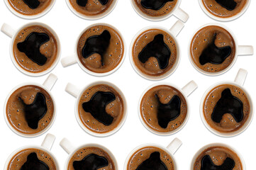 Continuous pattern of a cups of traditional coffee