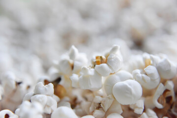 selective focus at the popcorn with no additives