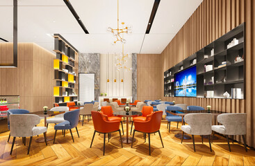 3d render of luxury hotel lobby reception