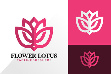 Nature Flower Lotus Logo Design, Abstract Logos Designs Concept for Template