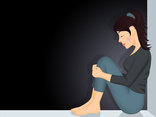 illustration of disappointed and sad woman