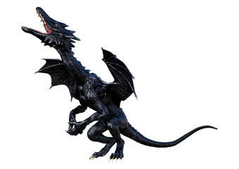 3D Rendering Fairy Tale Dragon on White