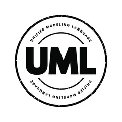 UML - Unified Modeling Language acronym, technology concept background - obrazy, fototapety, plakaty