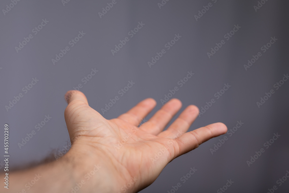 Poster open hand presentation empty with body
