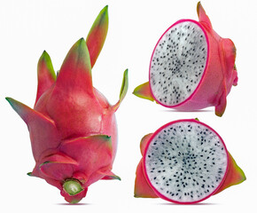 Pitaya or Dragon fruit isolated on white background