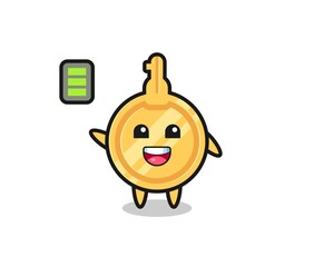 key mascot character with energetic gesture