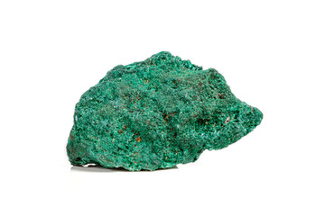 Macro mineral stone plisoviy, plush, satin malachite on a white background