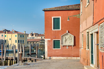 Cityscape of Venice old buildings.