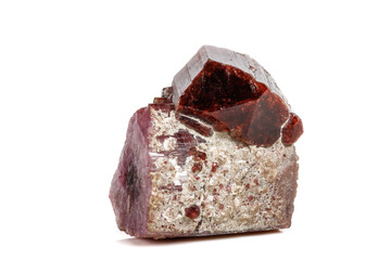 Macro mineral tourmaline stone on a white background