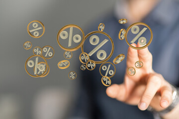 Interest rate financial and mortgage rates concept.