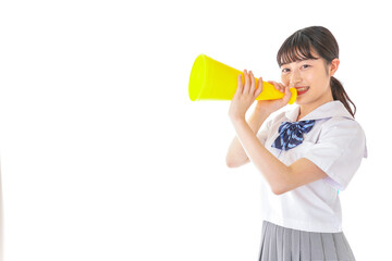 応援をする学生