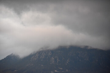 clouds over mountain