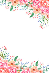 Watercolor flower frames of various formats