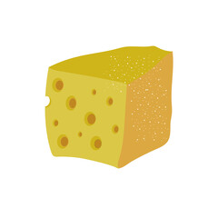 穴あきチーズのイラスト　チェダー
