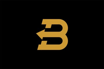 Letter B and arrow logo design vector. Abstract logo design. Type logo for business.