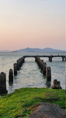 Obraz premium sunset at the pier