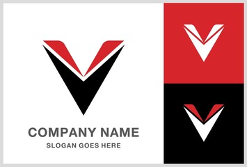 Monogram Letter V Business Company Vector Logo Design