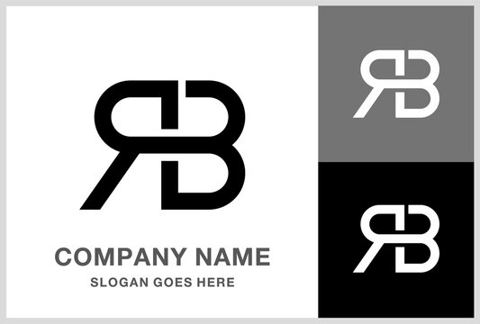 Monogram Letter RB Business Company Vector Logo Design