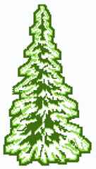 pixel graphics of a Christmas tree on a white background, A colorful Christmas tree template for greeting cards, wallpaper, wrapping paper, knitting and embroidery.
