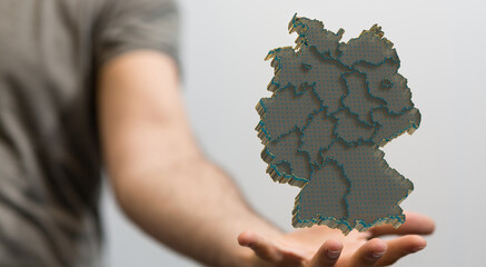 Hologram Of Germany. Map of Germany