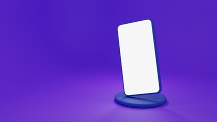 Mockup smartphones for presentation, application display, information graphics. 3D rendering illustrations.
