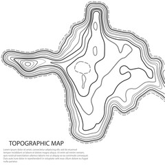 Topographic map for abstract background or wallpaper and design. Gray outlines on a light background. Vector illustration.