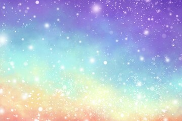 Rainbow pastel galaxy sky with sparkle stars background