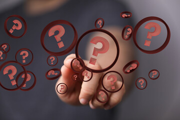 colored question marks background concept. 3D Rendering.