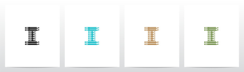 Pencil Stacked Forming Letter Logo Design I