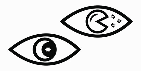 Trendy night vision icon with a star. Vector icon.