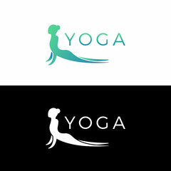 Simple flat yoga logo icon.