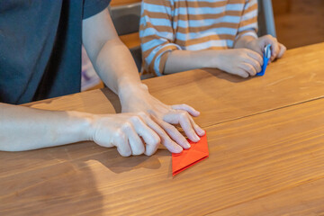 親子で折った折り紙